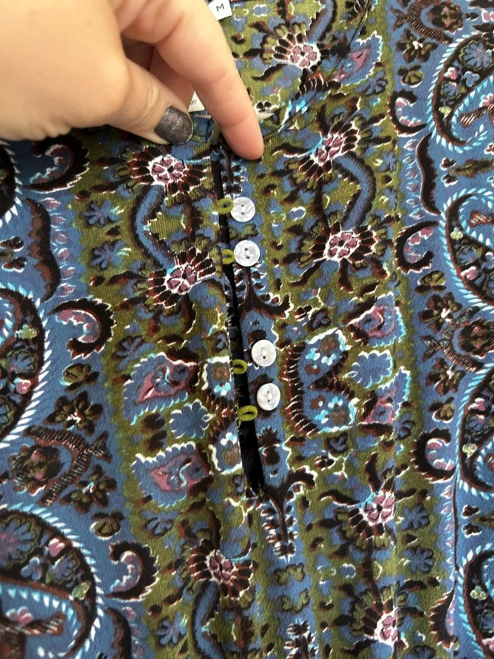 Earthbound Trading Co Long Sleeve V Neck‎ Boho Midi Dress Size Medium